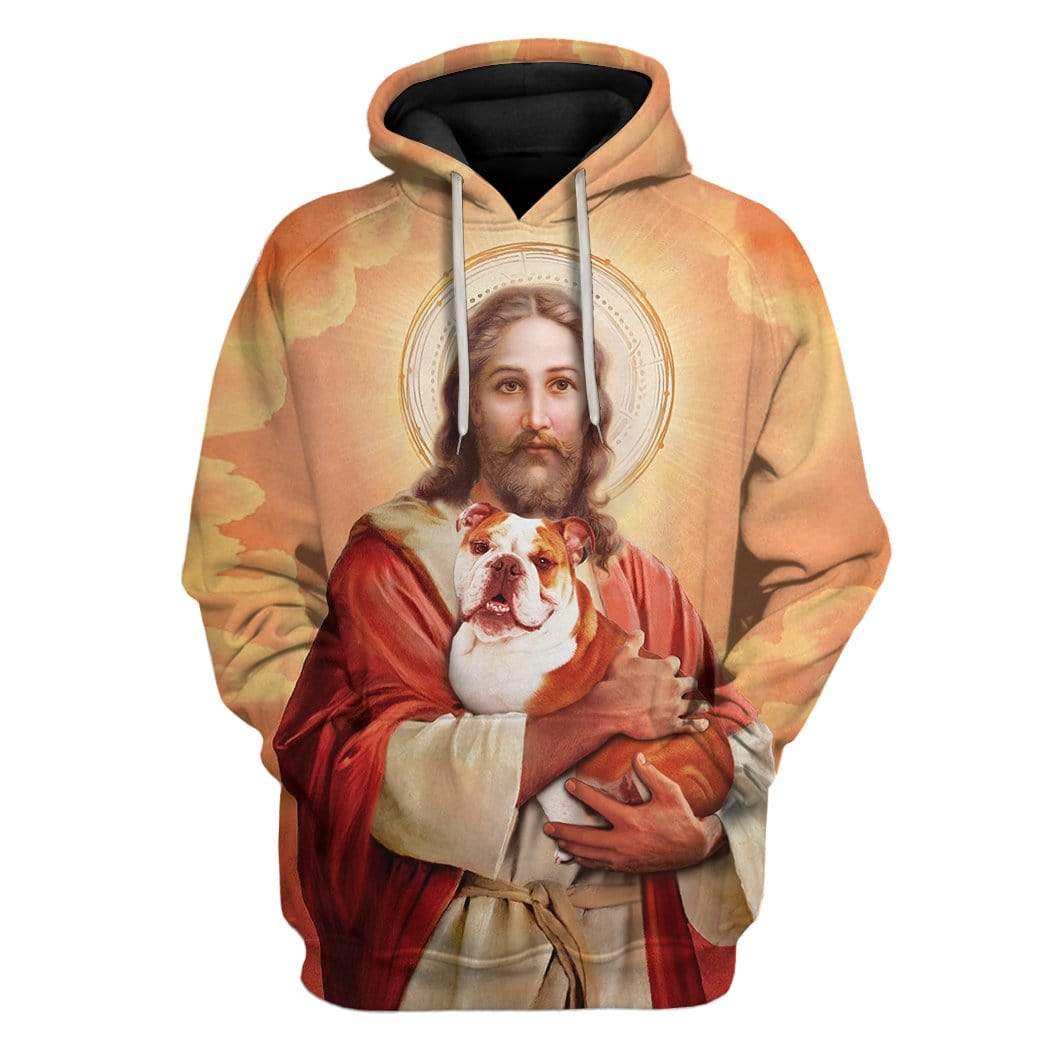 Custom T-shirt - Hoodies Jesus Holding A Pitbull - GetLoveMall cheap ...