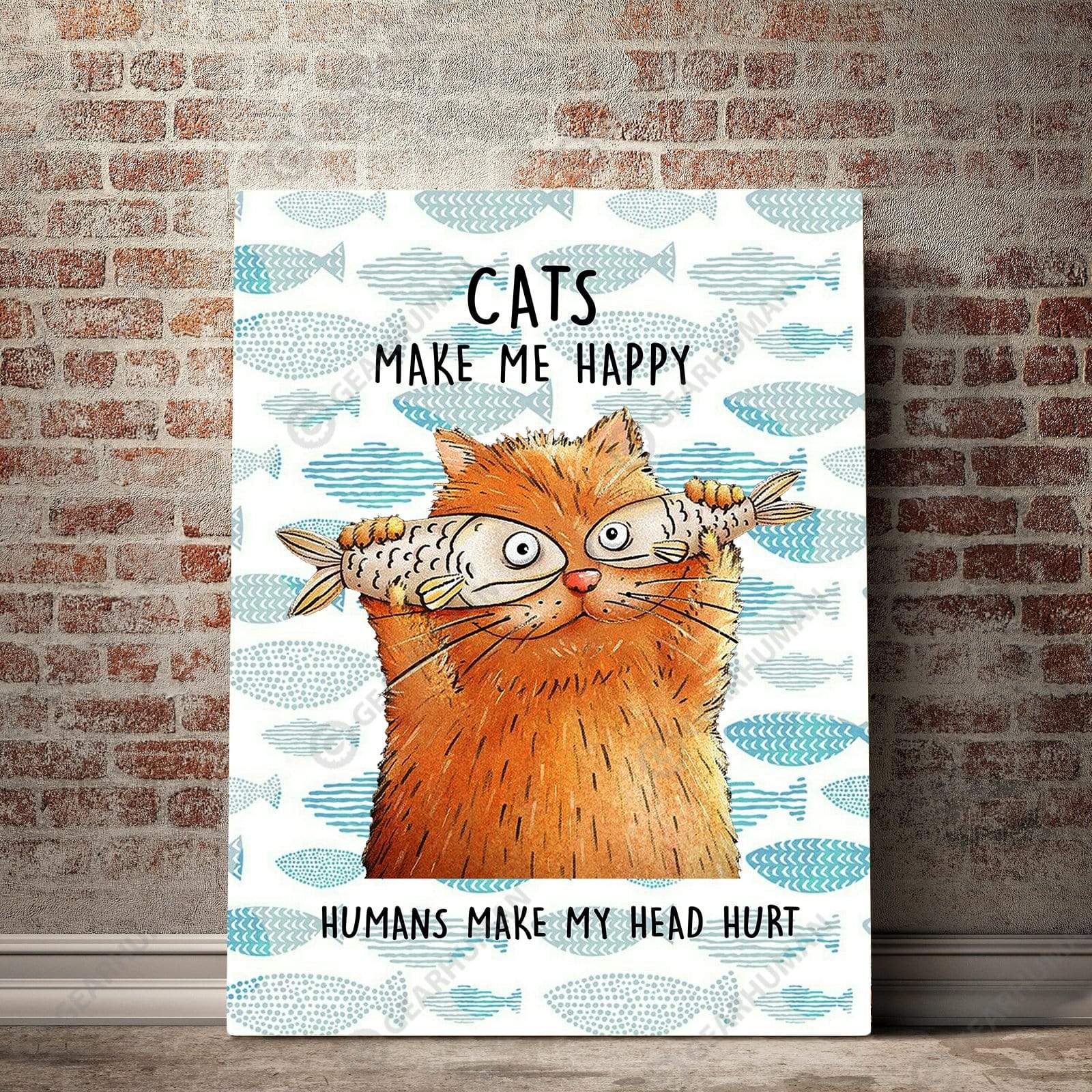 Canvas Cats Make Me Happy Humans Make My Head Hurt - GetLoveMall cheap ...